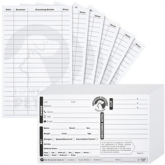 100 Pack Pet Grooming Card Customer Information Contact Record Cards For Dog Cat