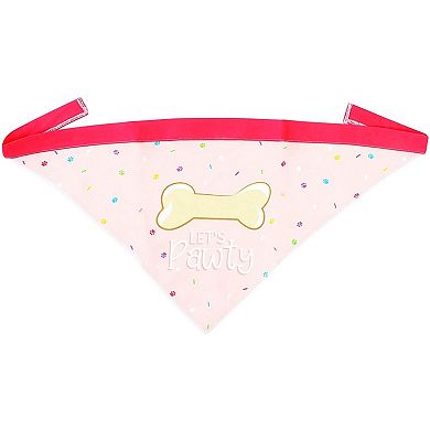 Pink Dog Birthday Bandana, Let's Pawty