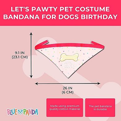 Pink Dog Birthday Bandana, Let's Pawty