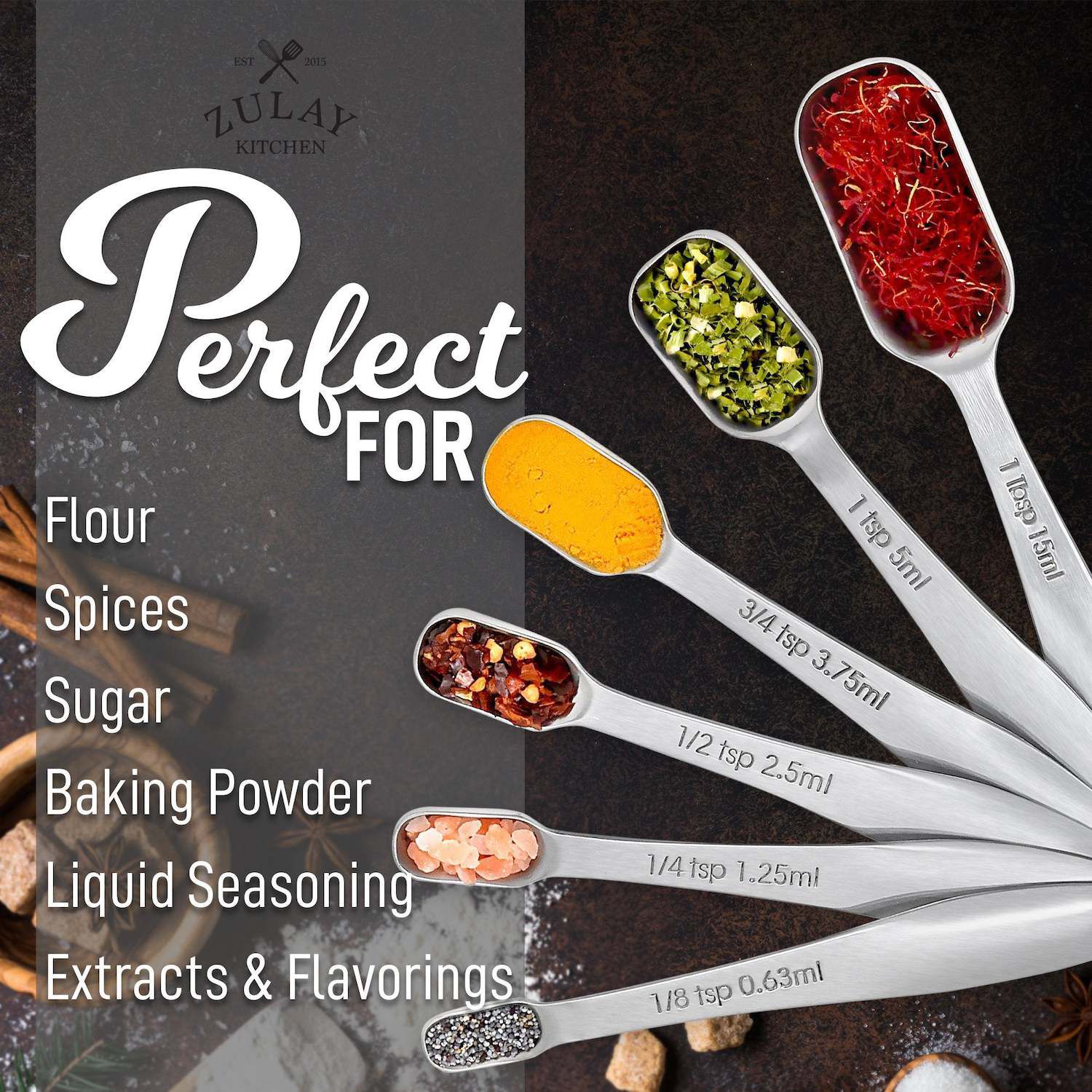 Zulay Kitchen Measuring Spoons - Thumbnail 3