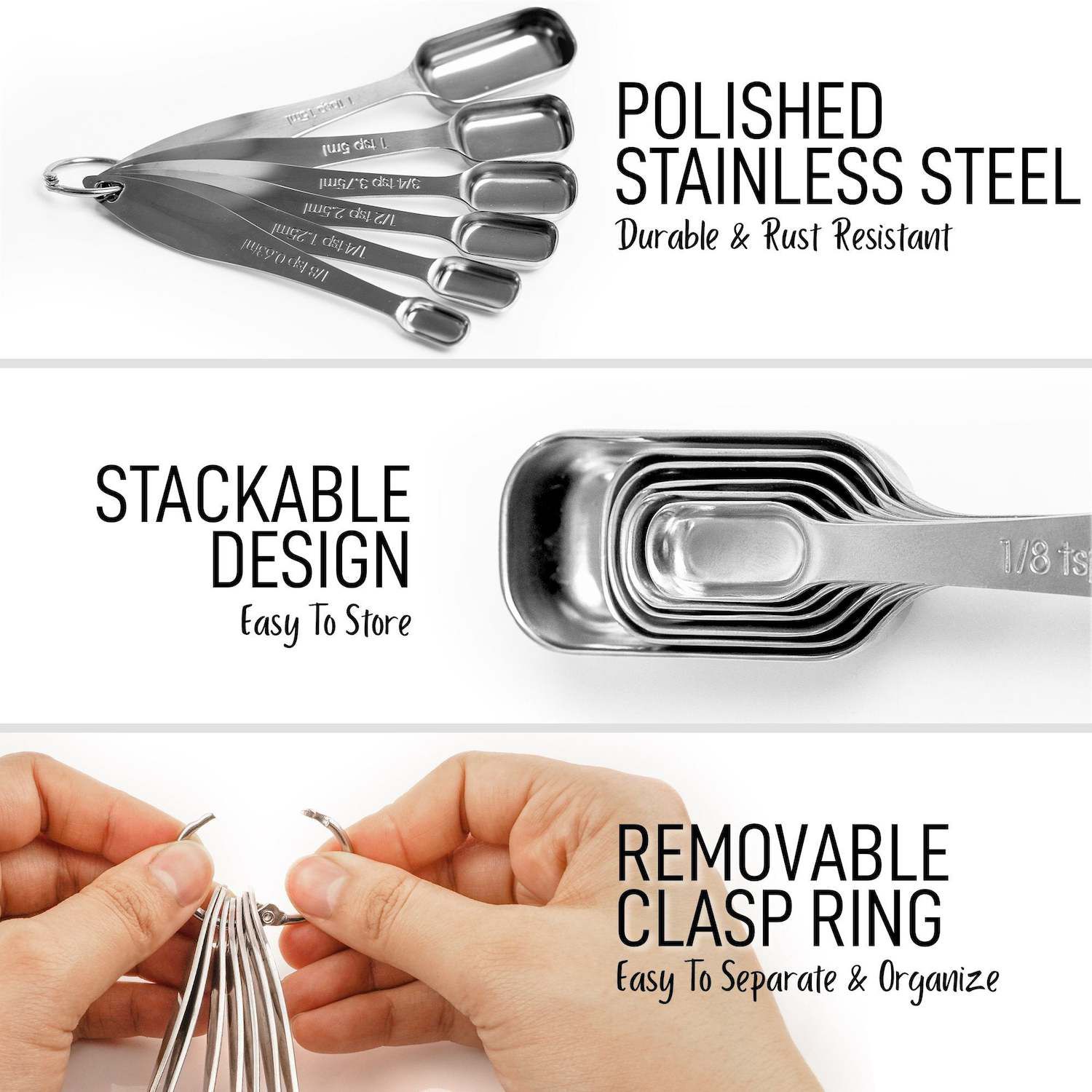 Zulay Kitchen Measuring Spoons - Thumbnail 4