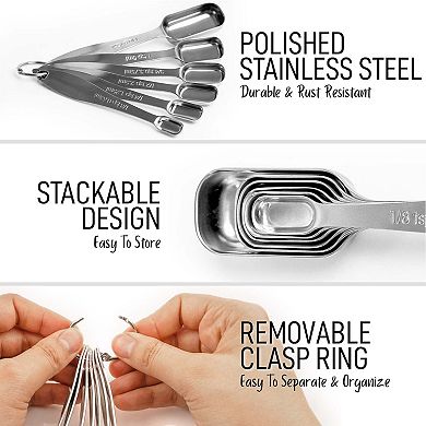 Zulay Kitchen Stainless Steel Measuring Spoons
