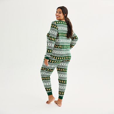 Plus Size LC Lauren Conrad Jammies For Your Families® Fairisle Top & Bottoms Pajama Set