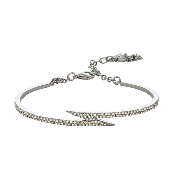 Simply Vera Vera Wang Pewter Tone Crystal Lightning Bolt Bangle