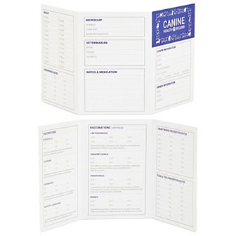 24 Puppy Vaccination Record Card, Vaccine and Health Booklets, 5 x 3.5" Folded
