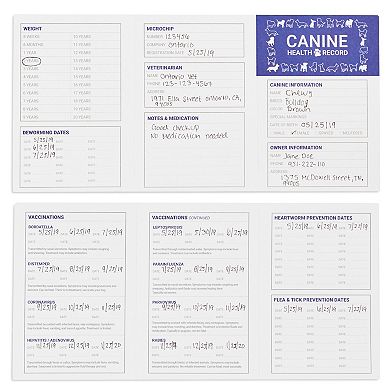 24 Pack Puppy Vaccination Record Card, Dog Vaccine and Canine Health Booklets (5 x 3.5 In)