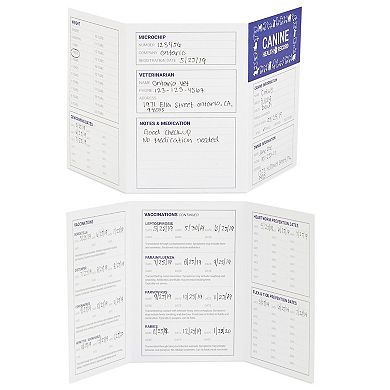 24 Puppy Vaccination Record Card, Vaccine and Health Booklets, 5 x 3.5" Folded