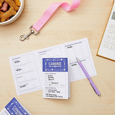 24 Puppy Vaccination Record Card, Vaccine and Health Booklets, 5 x 3.5" Folded