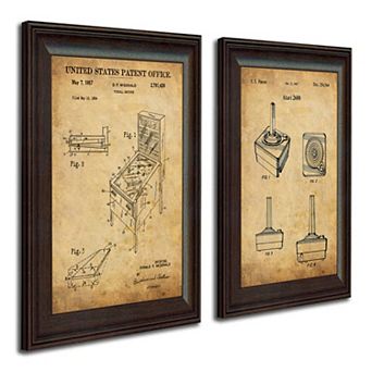 Personal-Prints Atari & Pinball 2 pc Patent Framed Wall Art Set