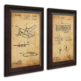 Personal-Prints Aviation Patent 2 pc Framed Wall Art Set