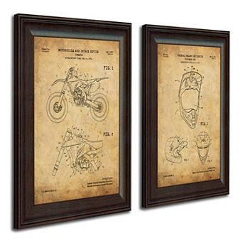 Personal-Prints Dirt Bike Patent 2 pc Framed Wall Art Set
