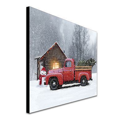 Personal-Prints Season of Joy Red Truck Wood Wall Art