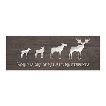Personal-Prints Moose Family 2 Calves Wood Wall Art