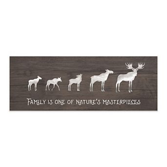 Personal-Prints Moose Family 3 Calves Wood Wall Art