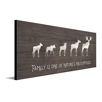 Personal-Prints Moose Family 3 Calves Wood Wall Art