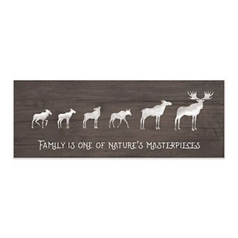 Personal-Prints Moose Family 4 Calves Wood Wall Art