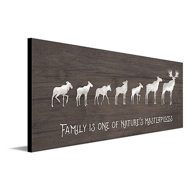Personal-Prints Moose Family 5 Calves Wood Wall Art