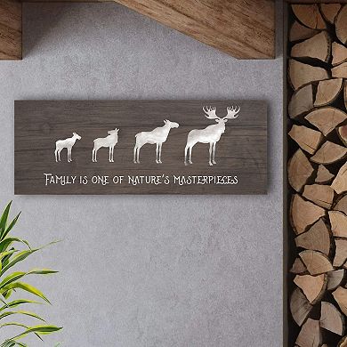Personal-Prints Moose Family 2 Calves Wood Wall Art