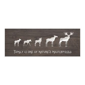 Personal-Prints Moose Family 3 Calves Wood Wall Art