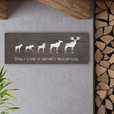 Personal-Prints Moose Family 3 Calves Wood Wall Art