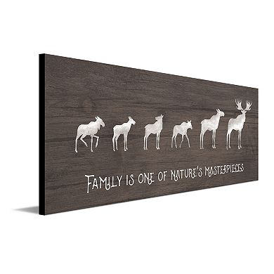 Personal-Prints Moose Family 4 Calves Wood Wall Art