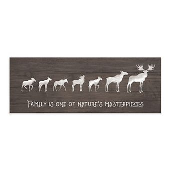 Personal-Prints Moose Family 5 Calves Wood Wall Art