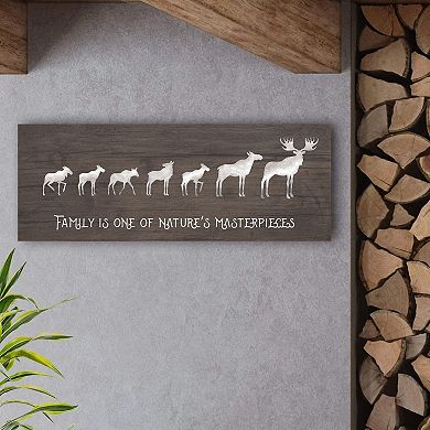 Personal-Prints Moose Family 5 Calves Wood Wall Art
