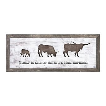 Personal-Prints Longhorn Family 1 Calf Framed Wall Art