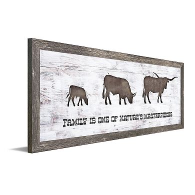 Personal-Prints Longhorn Family 1 Calf Framed Wall Art