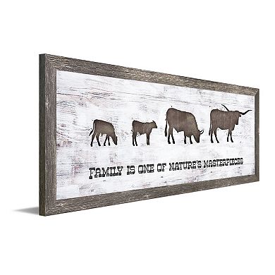 Personal-Prints Longhorn Family 2 Calves Framed Wall Art