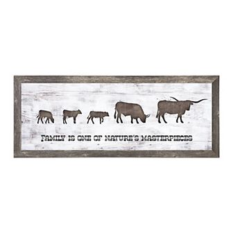 Personal-Prints Longhorn Family 3 Calves Framed Wall Art