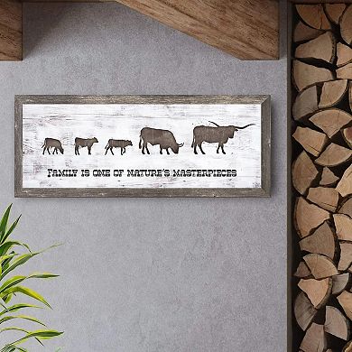 Personal-Prints Longhorn Family 3 Calves Framed Wall Art
