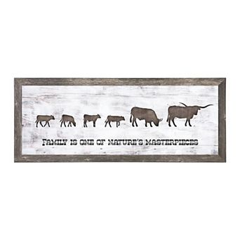 Personal-Prints Longhorn Family 4 Calves Framed Wall Art