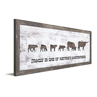 Personal-Prints Longhorn Family 4 Calves Framed Wall Art