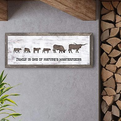 Personal-Prints Longhorn Family 4 Calves Framed Wall Art