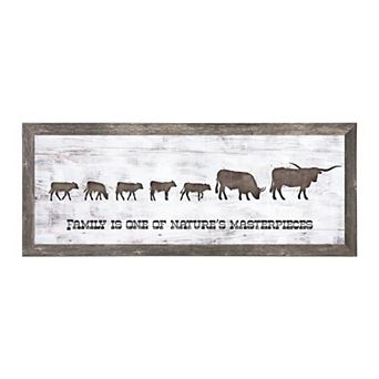 Personal-Prints Longhorn Family 5 Calves Framed Wall Art