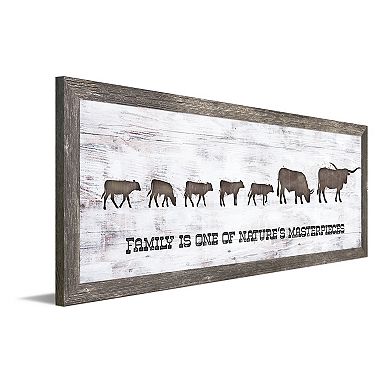 Personal-Prints Longhorn Family 5 Calves Framed Wall Art