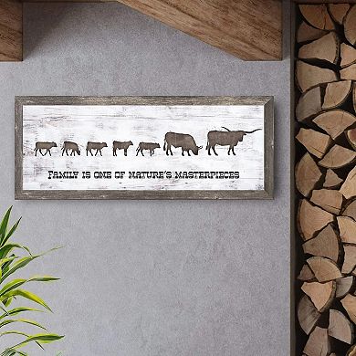 Personal-Prints Longhorn Family 5 Calves Framed Wall Art