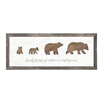 Personal-Prints Bear Family 2 Cubs Canvas Framed Wall Art