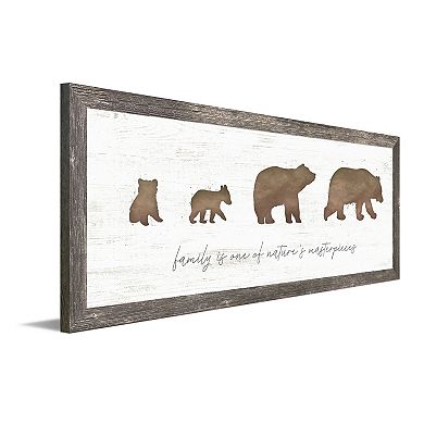 Personal-Prints Bear Family 2 Cubs Canvas Framed Wall Art