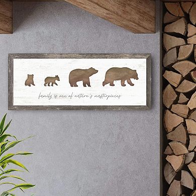 Personal-Prints Bear Family 2 Cubs Canvas Framed Wall Art
