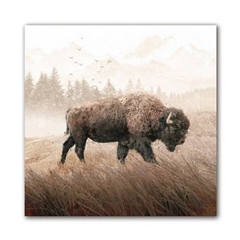 Personal-Prints Lone Buffalo Canvas Wall Art
