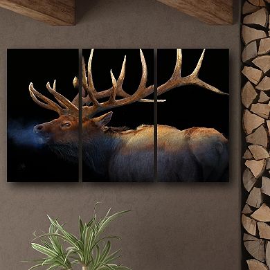 Personal-Prints Winter Elk Triptych Canvas Wall Art 3-piece Set