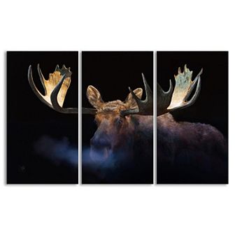 Personal-Prints Winter Moose Triptych Canvas Wall Art 3 pc Set