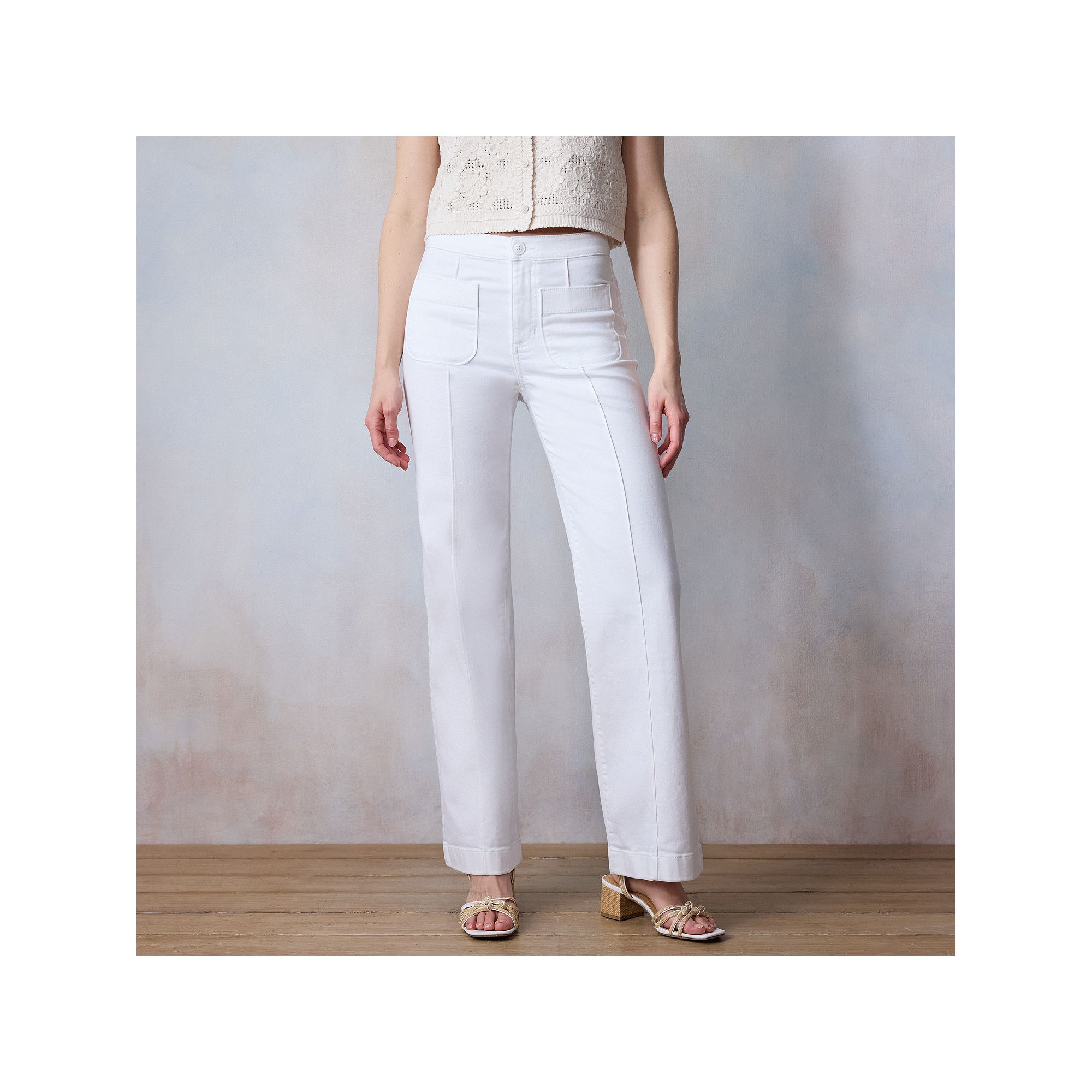 Womens LC Lauren Conrad Super High-Waisted Wide Leg Trouser Jeans, Size: 2