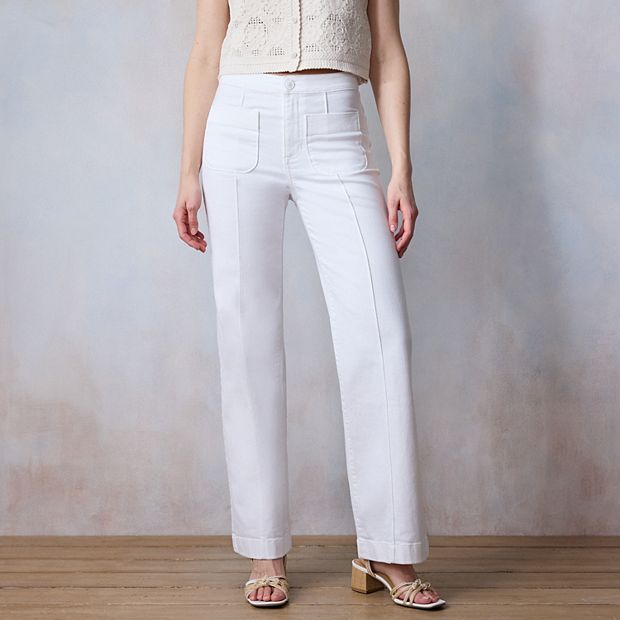 Women High-Rise Wide-Leg Trousers