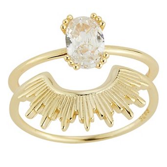 Sunkissed Sterling Sterling Silver Cubic Zirconia Art Deco Rings Set