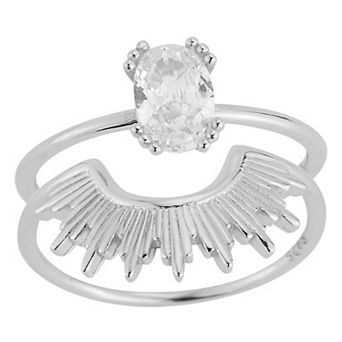 Sunkissed Sterling Sterling Silver Cubic Zirconia Art Deco Rings Set