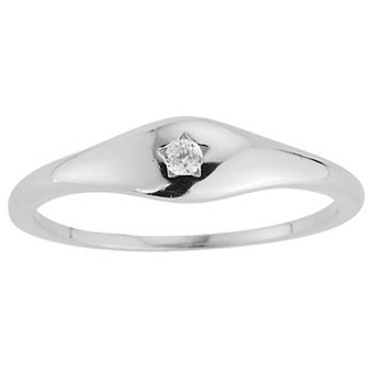 Sunkissed Sterling Sterling Silver Cubic Zirconia Star Inlay Ring