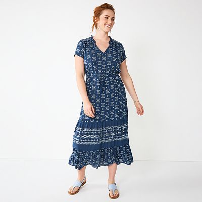 Women's Sonoma Goods For Life Short Sleeve Tiered Maxi Dress